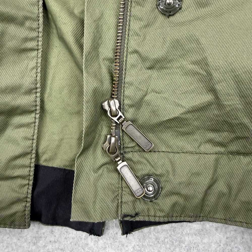 J Crew Jacket Womens Medium Green Softshell Hooded Rain Full Zip Cinched Swing‎ - Picture 3 of 11